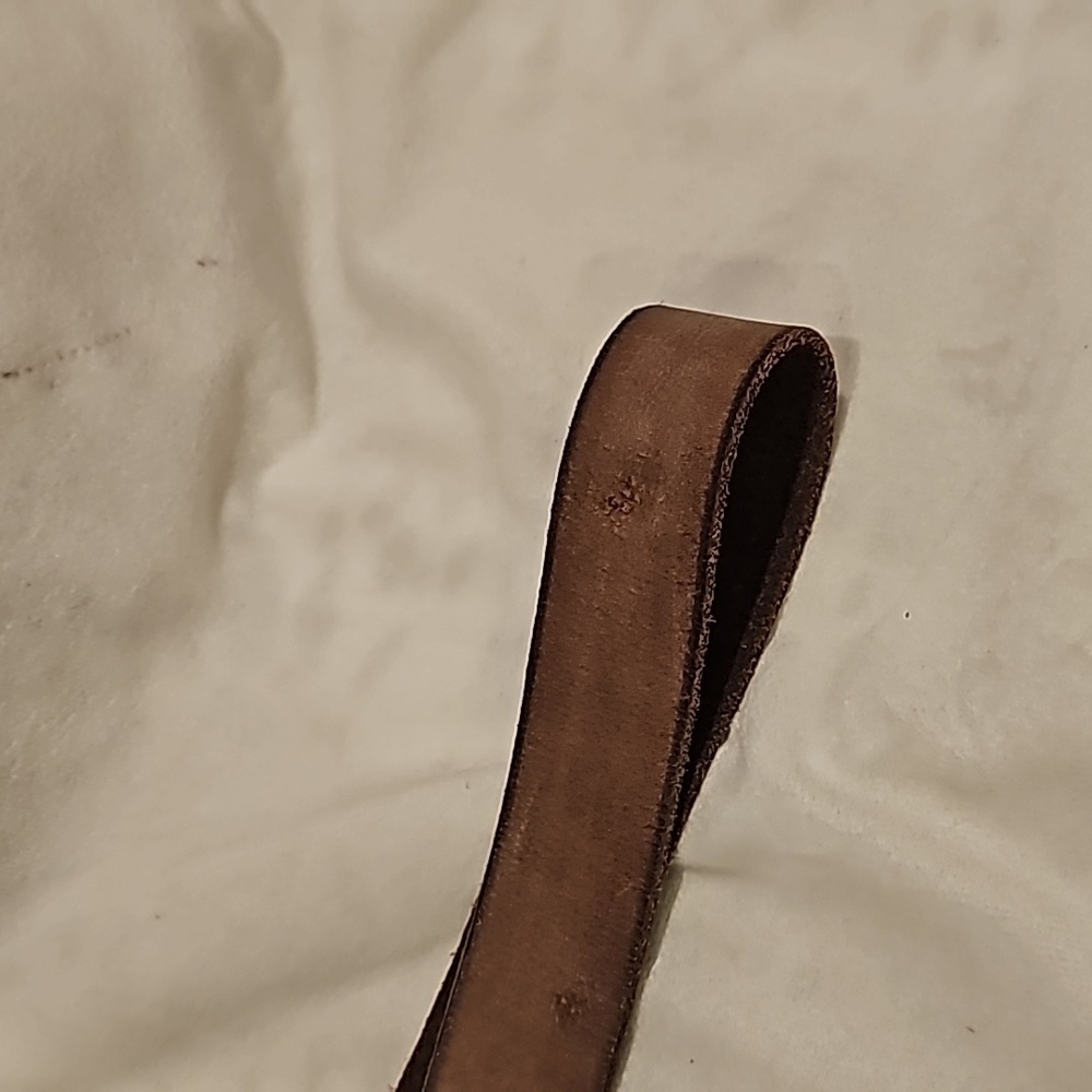 Frye suede belt 40 inches end to end soft brown brass buckle - Picture 3 of 9